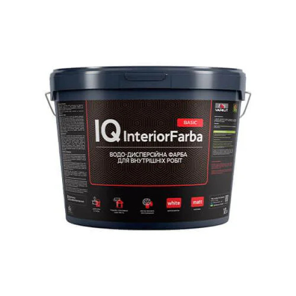 Фарба акрилова інтер'єрна Vamiut IQ InteriorFarba Basic 10 л