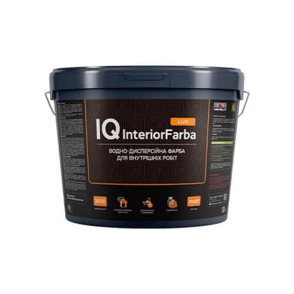 Фарба інтер'єрна акрилова Vamiut IQ InteriorFarba Lux 10 л