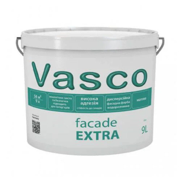 Фарба фасадна Fasade Extra Vasco біла 9л