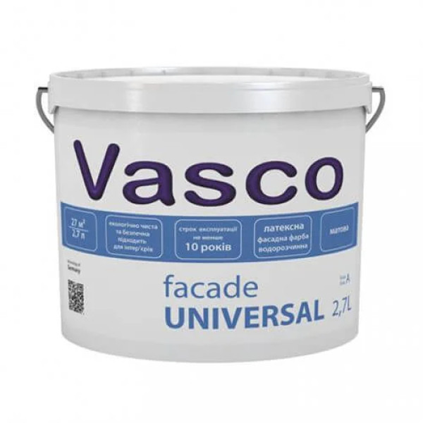 Фарба фасадна Fasade Universal Vasco біла 2.7л