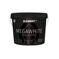 Фарба інтер`єрна, матова, латексна, водно-дисперсійна MEGAWHITE Element PRO, 10л