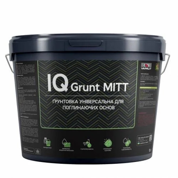 Грунтівка глибокопроникаюча для поглинаючих основIQ Grunt MІТТ 10л.
