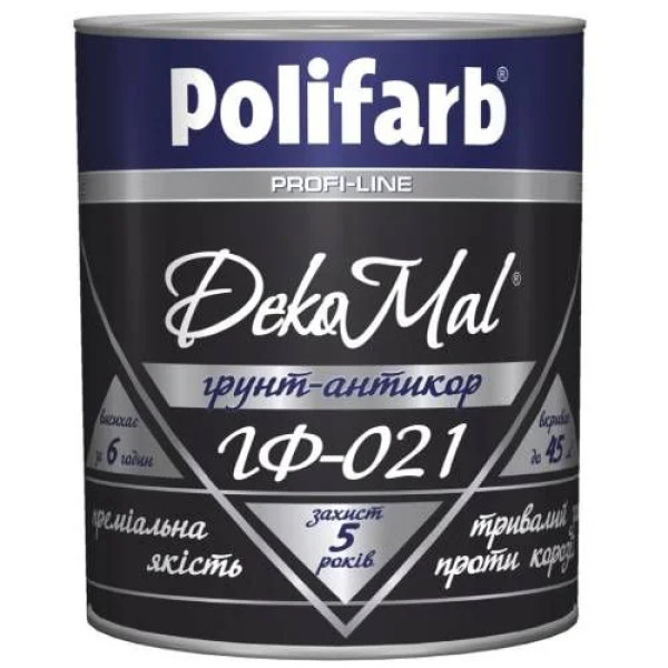 Грунтовка ГФ-021 Polifarb DekoMal чорний 2,7 кг