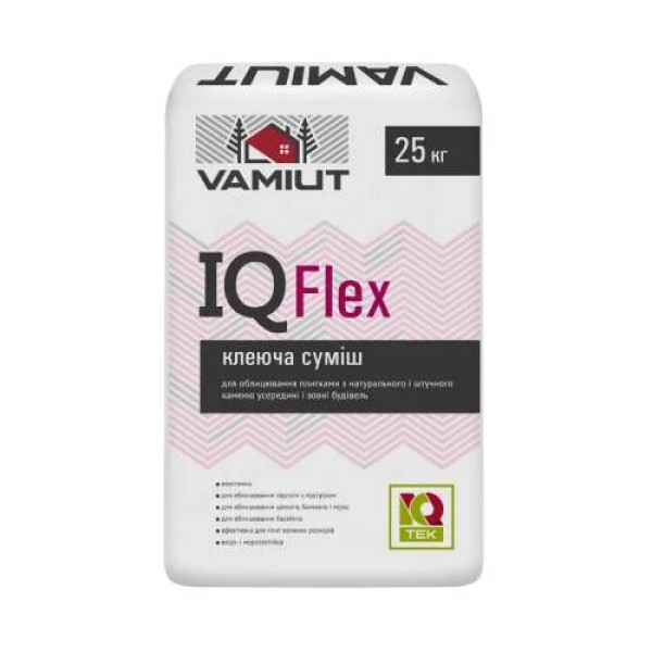 Клеюча суміш для облицювання натурального та штучного каменю IQ Flex SR (25кг) сіра