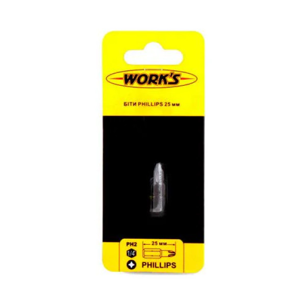 Біта Work's PH2x25 (для шуруповерта, дриля)