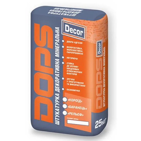 Dops Decor Штукатурка декоративна мінеральна «Короїд», «Баранчик», «Рельєф»