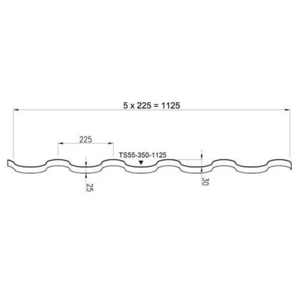 Металочерепиця Ruukki Adamante (каштан, RR887)R30 0.52mm