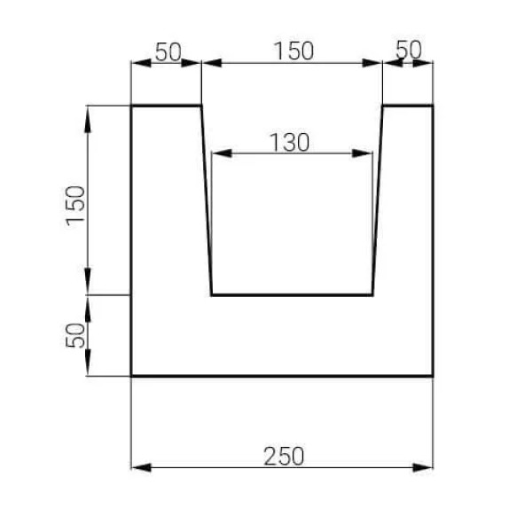 Aeroc U-блок 250x200x500 (Обухів)