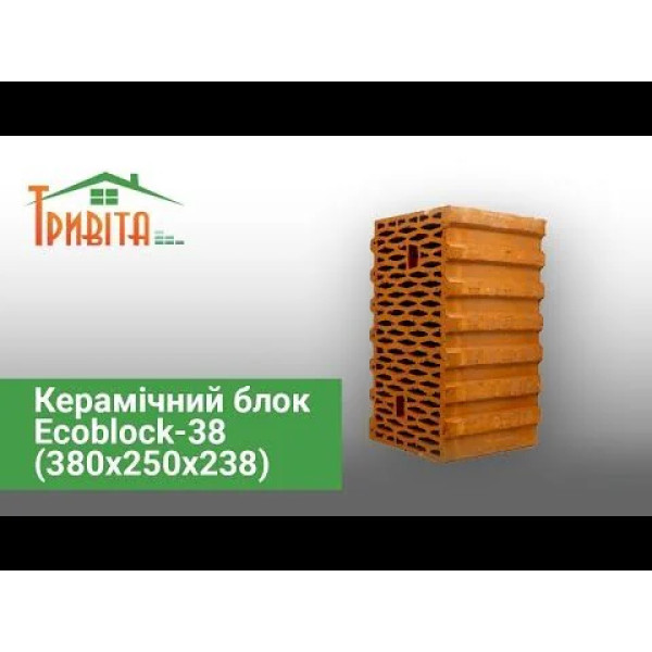 Керамічний блок Ecoblock-38 Русинія 380х238х250