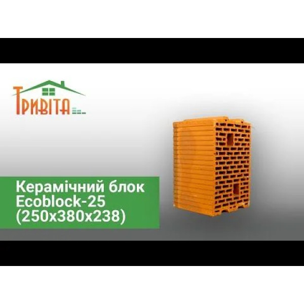 Керамічний блок Ecoblock-25 Русинія 250x380x238